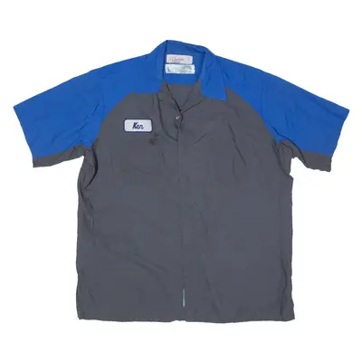 RED KAP Worker Shirt Grey Short Sleeve Mens XL