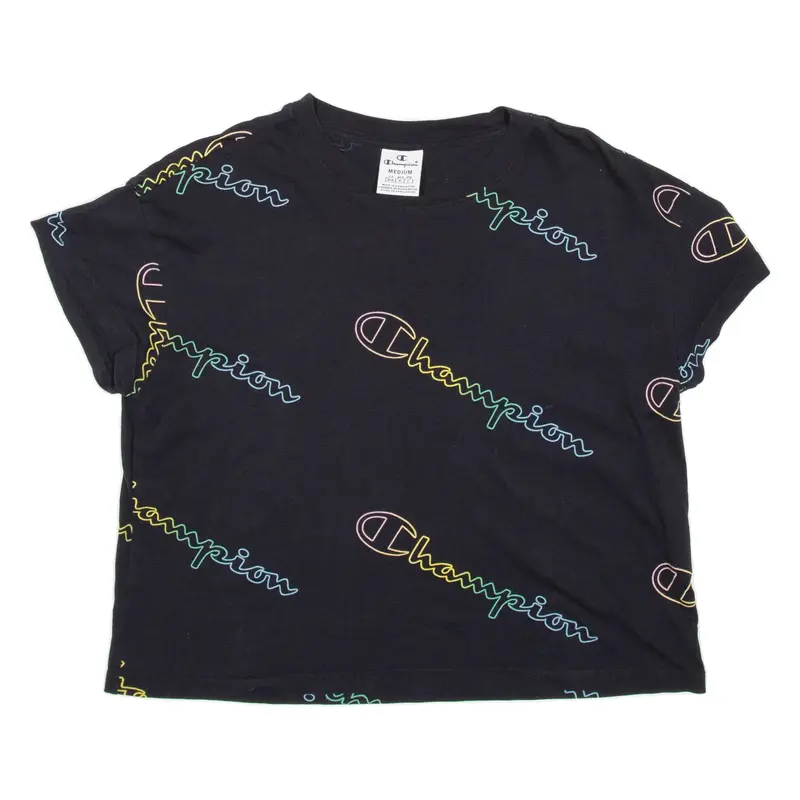 CHAMPION Cropped Womens T-Shirt Black M