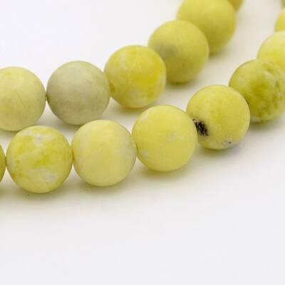 Natural Lemon Jade Round Bead Strands