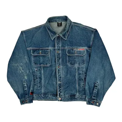 Fubu Spellout Denim Jacket - 2XL Blue Cotton