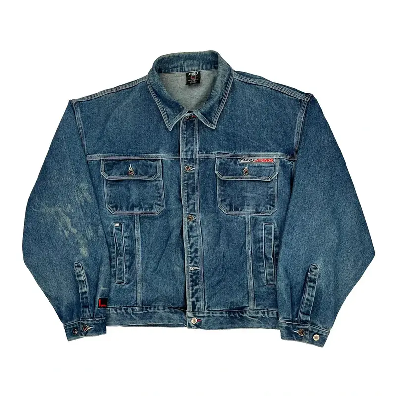 Fubu Spellout Denim Jacket - 2XL Blue Cotton
