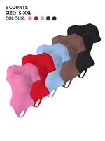 Women's Solid Square Neck Shapewear Bodysuit, Tummy Control Seamless Shaper, Ladies Shapewear for Daily Wear, Shapewear Bodys...