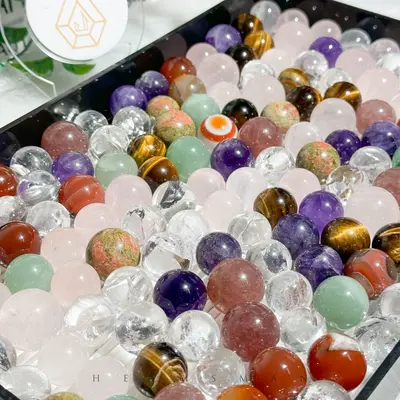 [Video Order] 1 Count Mini Crystal Sphere/Size: measure around 1.5cm~2 cm/Material:Clear Quartz,Rose Quartz,Amethyst,Smoky Qu...