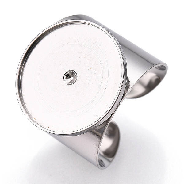 Non-Tarnish 304 Stainless Steel Open Cuff Finger Ring Cabochon Settings