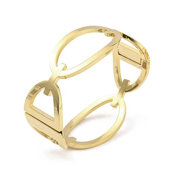 304 Stainless Steel Hollow Out Hinged Bangles for Women