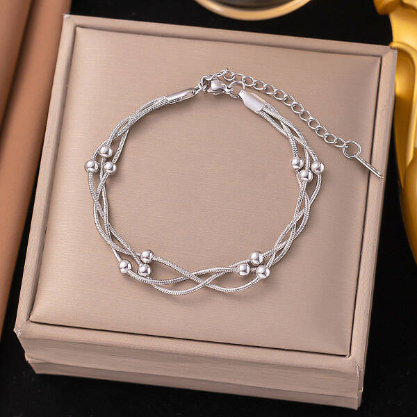 304 Stainless Steel Satellite Chains Bracelets