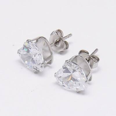 Cubic Zirconia Ear Studs