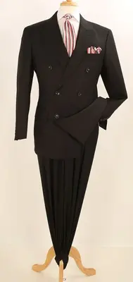 Apollo King Men's 2 Piece Double Breasted Suit Pleated Pants Outlet