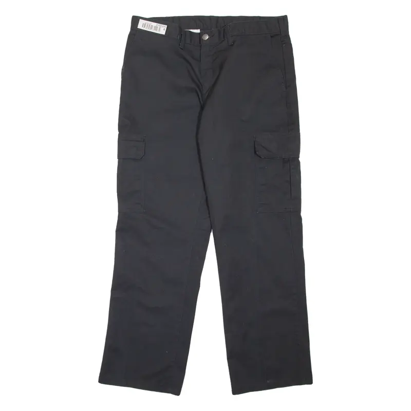 DICKIES Cargo Workwear Mens Trousers Black Regular Straight W34 L30
