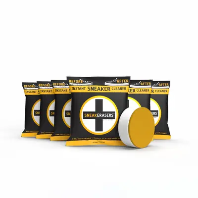 SneakERASERS Pre-Moistened Instant Sole and Sneaker Cleaner, Patented, Premium Dual-Sided Sponge