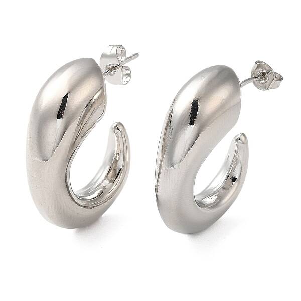 Rack Plating Brass Round Stud Earrings