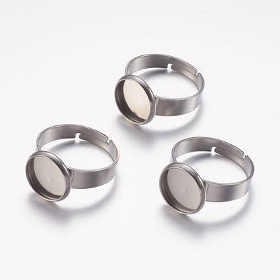Tarnish Resistant Adjustable 304 Stainless Steel Finger Rings Components