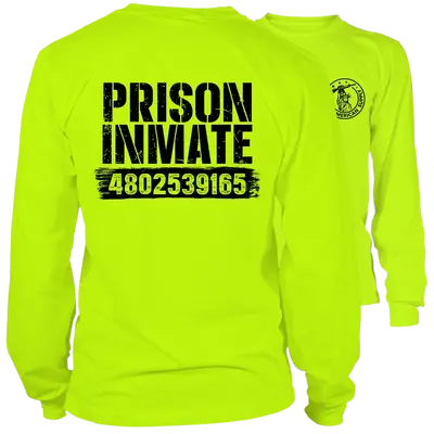 Prison Inmate- Long Sleeve Safety Yellow Hi-Vis T-Shirt
