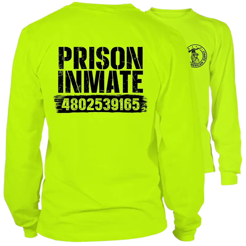 Prison Inmate- Long Sleeve Safety Yellow Hi-Vis T-Shirt