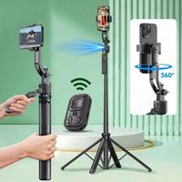 5 in 1 Selfie Tripod Gimbal Stabilizer for Cell Phone 360°Auto-Rotation AI Tracking Shooting Quadrapod And Remote Control Al...