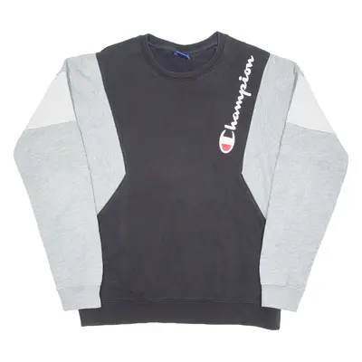 CHAMPION Mens Sweatshirt Black Crew Neck S