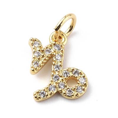 Brass Micro Pave Cubic Zirconia Charms