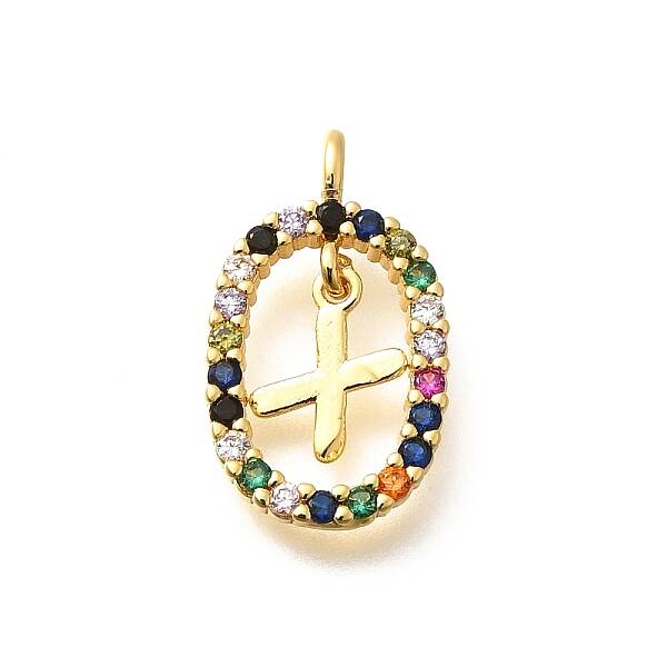 Brass Micro Pave Cubic Zirconia Pendants