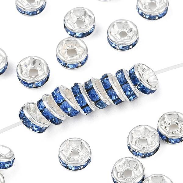 Brass Grade A Rhinestone Spacer Beads