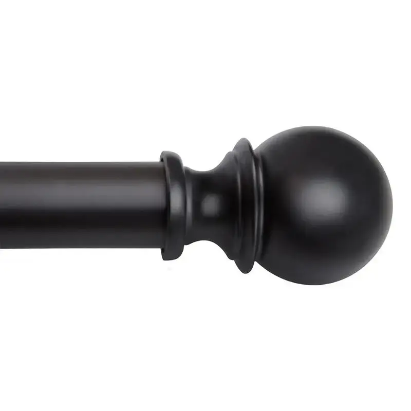 Inovaday Curtain Rods for Windows, 1 Inch Black Curtain Rod Set, Heavy Duty Drapery Rods with Adjustable Curtain Rods, Outdoo...