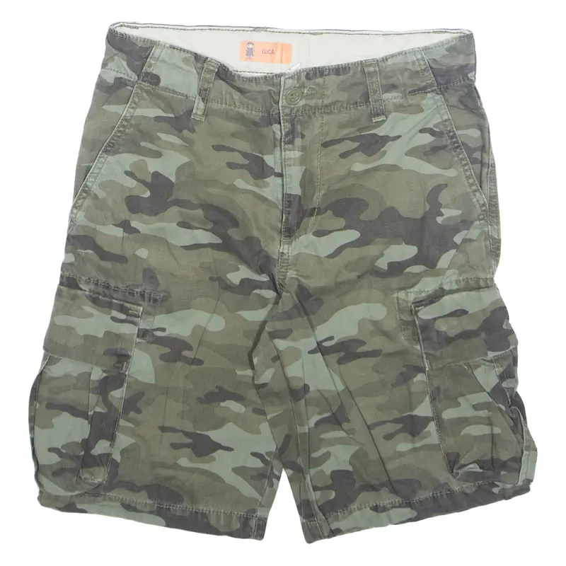 GAP Boys Cargo Shorts Green Camouflage L W28