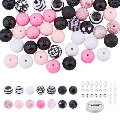DIY Acrylic Round Beaded Stretch Bracelets Making Kits