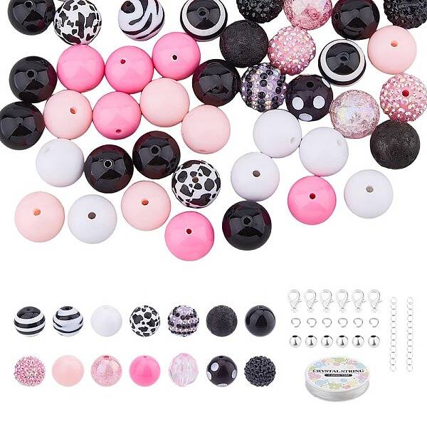 DIY Acrylic Round Beaded Stretch Bracelets Making Kits