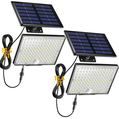 SUPERDANNY Solar Outside Lights with 113 Bright LEDs 7000K, Motion Sensor Outdoor Flood Lights Dusk to Dawn with 16ft Cable I...