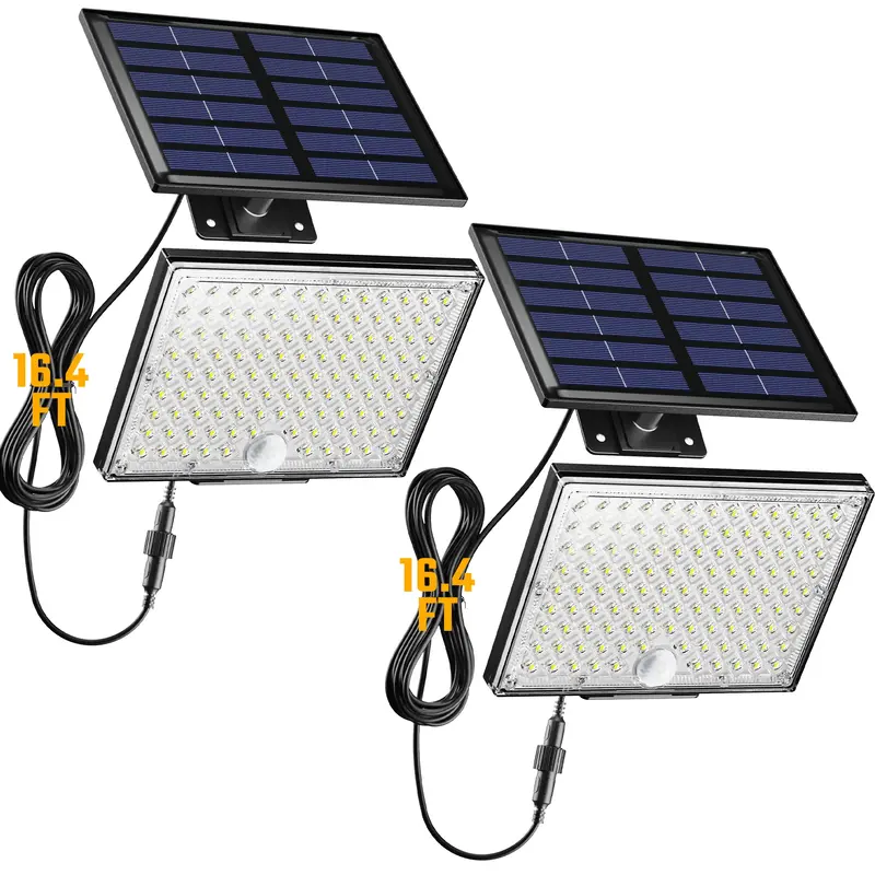 SUPERDANNY Solar Outside Lights with 113 Bright LEDs 7000K, Motion Sensor Outdoor Flood Lights Dusk to Dawn with 16ft Cable I...