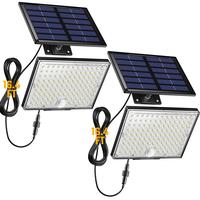 SUPERDANNY Solar Outside Lights with 113 Bright LEDs 7000K, Motion Sensor Outdoor Flood Lights Dusk to Dawn with 16ft Cable I...