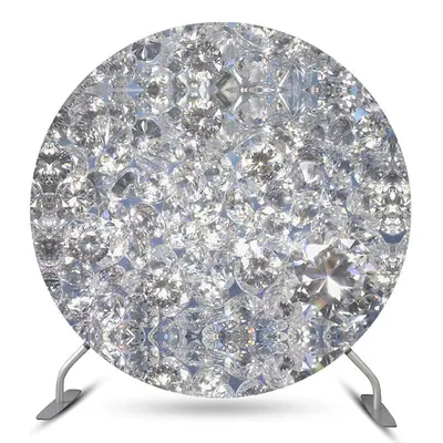 Aperturee Sliver Glitter Diamond Party Round Backdrop Cover | Round Backdrop Cover Diy | Circle Party Backdrop | Round Backdr...