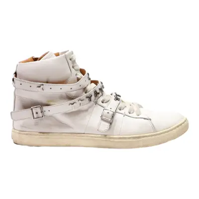 BALLY Lace-Up Boots White Leather Womens UK 6