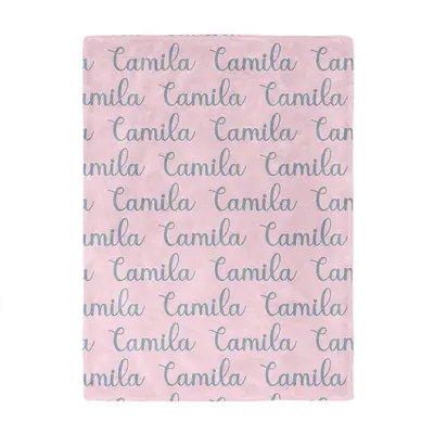 Pretty Brush Personalized Name Letter Blanket Gift - Aperturee
