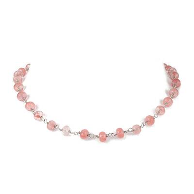 Synthetic Cherry Quartz Glass Necklaces for Women