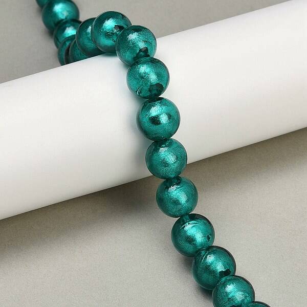 Handmade Silver Foil Glass Beads Strands