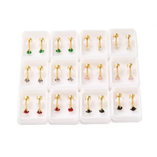 Square Glass Ear Fake Plugs