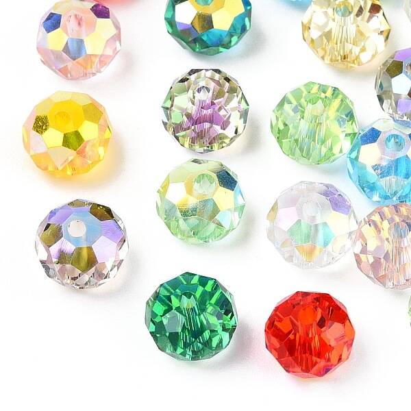 Faceted Transparent Glass Beads