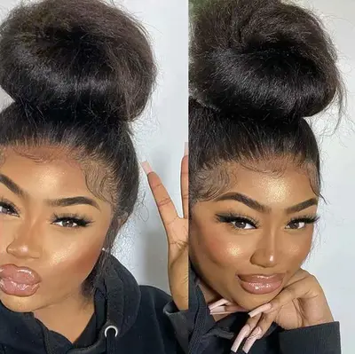 Pre-Everything Light Yaki Straight 360 Lace Frontal Wig With Invisible Crystal Stripe Cap