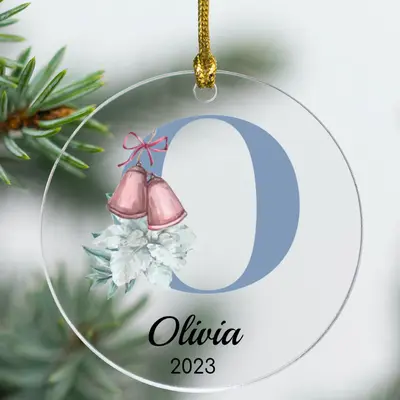 Personalized Christmas Name Ornament Gray - Acrylic