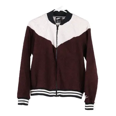 Nike Fleece Jacket - Medium Burgundy Polyester