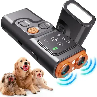 Dog Bark Deterrent Device, 1 Box Rechargeable Dog Bark Control Device with LED Flashlight, Dog Training & Behavior Aid Tool f...