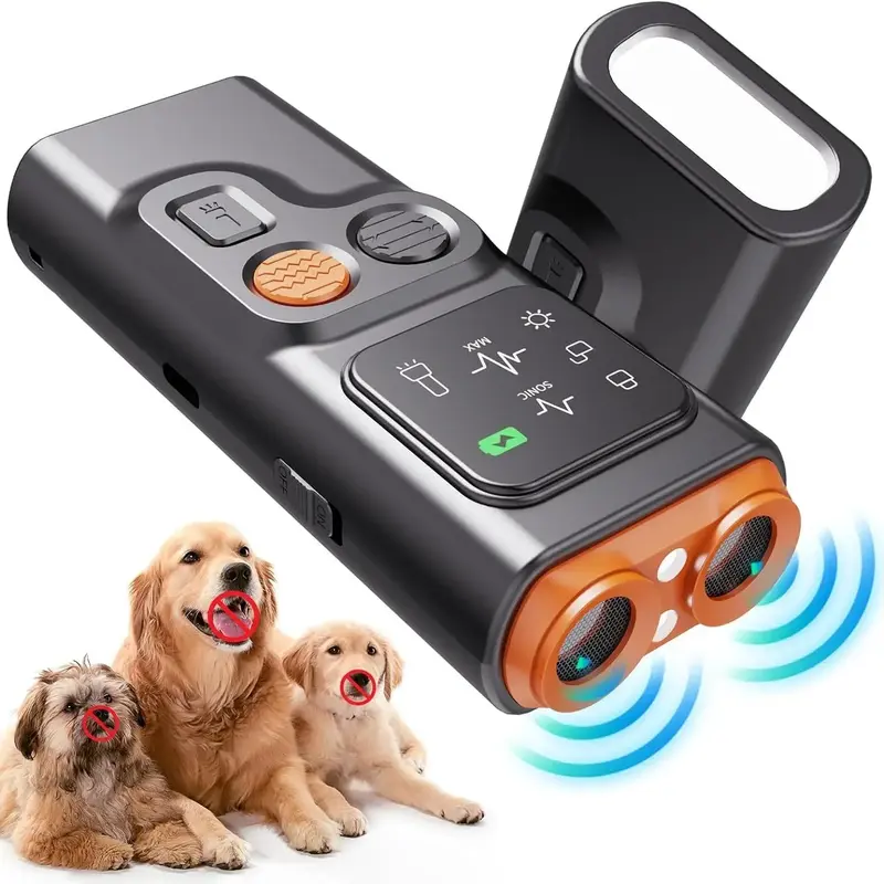 Dog Bark Deterrent Device, 1 Box Rechargeable Dog Bark Control Device with LED Flashlight, Dog Training & Behavior Aid Tool f...
