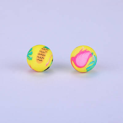 Printed Round Silicone Focal Beads