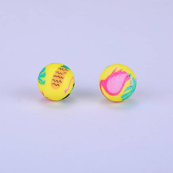 Printed Round Silicone Focal Beads