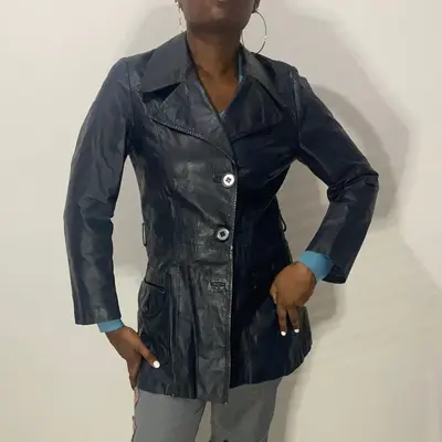 1970s Ellegi Leather Jacket - Medium Black Leather
