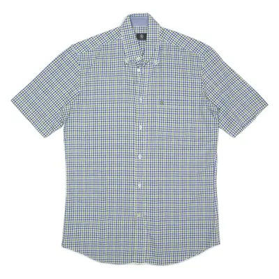 BOGNER Shirt Blue Gingham Short Sleeve Mens S