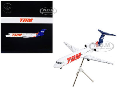 Fokker F100 Commercial Aircraft TAM Linhas Aereas - Airlines White with Blue Tail Gemini 200 Series 1/200 Diecast Mod...