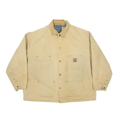 CARHARTT Blanket Lined Workwear Chore Jacket Beige 90s Mens 2XL