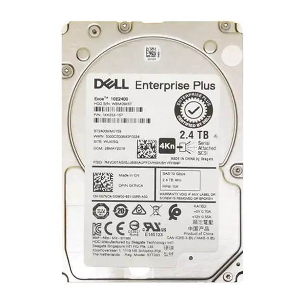0X7NC4 Dell 2.4TB 12Gb/s SAS 10000 2.5-Inch Hard Drive