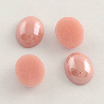 Pearlized Plated Opaque Glass Cabochons